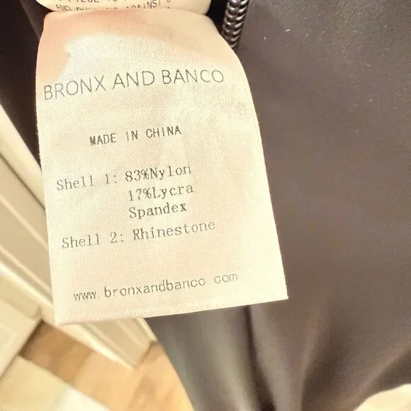 NWOT BRONX AND BANCO Camila Black Rhinestone Cutout Gown - Picture 5 of 16